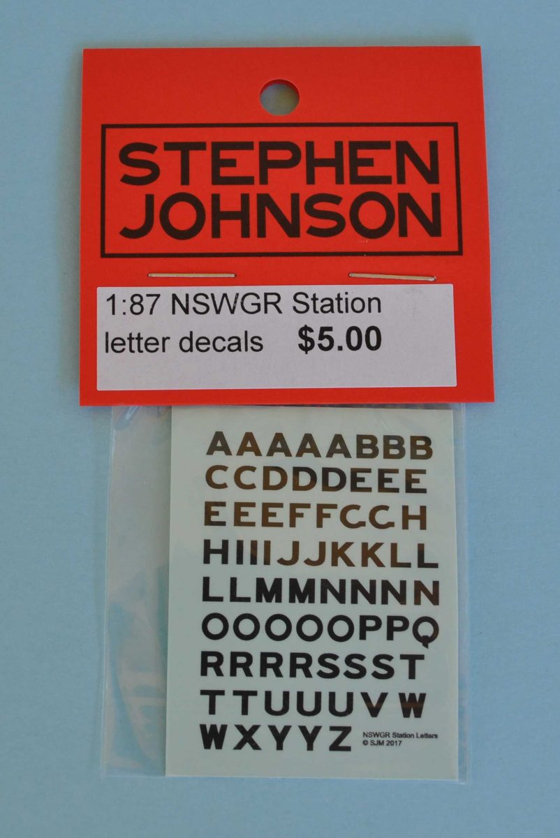 Black station letter decals – Stephen Johnson Models